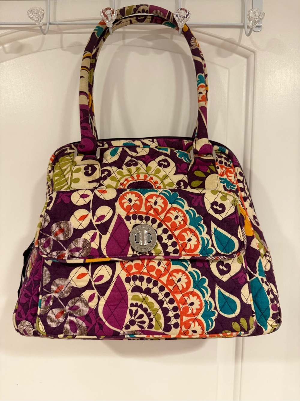 Vera Bradley Purple Quilted Satchel Handbag in plum crazy